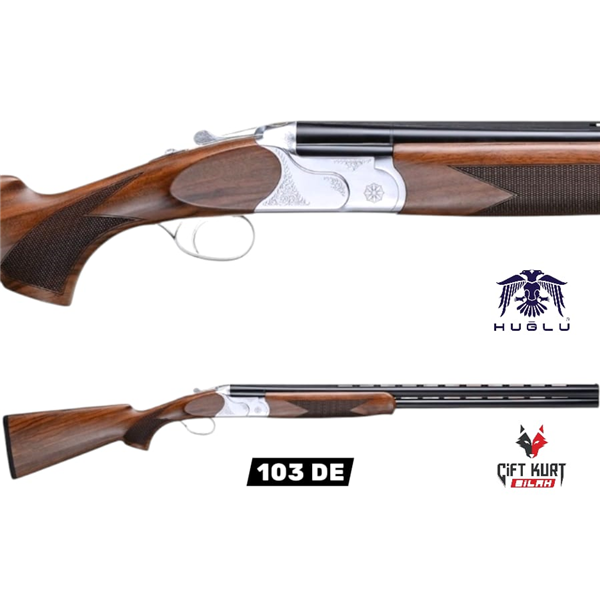 Huğlu 103 DE 12 Süperpoze Tek Tetik Ejektörlü Ağaç Beyaz Av Tüfeği